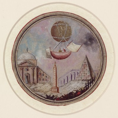 Um desastre de balonismo precoce, c 1785 de Frederick (attr. to) Barnard