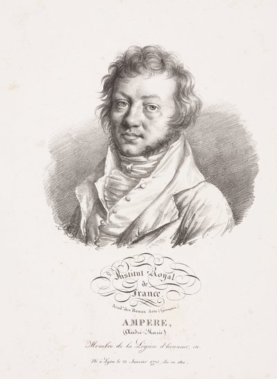 Andre-Marie Ampere, físico e matemático francês, c 1820 de Frederick (attr. to) Barnard