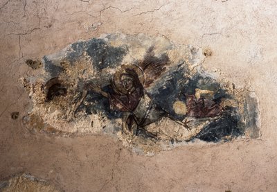 Anjo, detalhe do afresco na igreja de Agios Georgios Apodoulou, Apodoulou, Creta, Grécia (foto) de Georg Carl Heinrich Dollmann