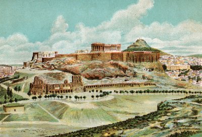 Atenas, cerca de 1920 (litografia) de . .