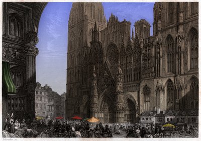 Cathedrale de Rouen, cerca de 1850 (gravura) de . .