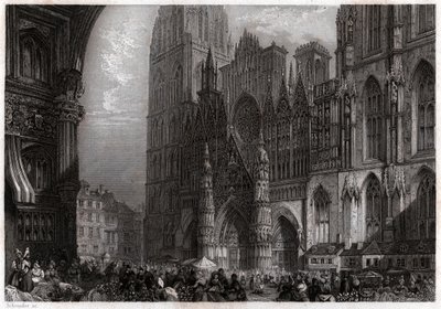 Cathedrale de Rouen, cerca de 1850 (gravura) de . .