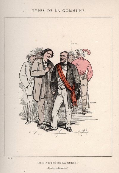 Paris Commune: traje do MINISTRO DA GUERRA DE LA - LE CITIZEN DELESCLUZE (6) em "Les Communeux de Frederick (attr. to) Barnard