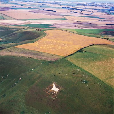 Círculo de culturas no campo de trigo, Milk Hill, Alton Priors, Vale of Pewsey, Wiltshire de Ferdinand Georg Waldmuller