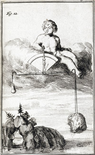 Cupido que mede a umidade de Ferdinand Georg Waldmuller