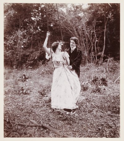 Retrato eduardiano, casal com um baloiço de John Pardon