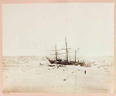 Expedição Ártica (1875-1876) pelo Capitão George Nares (1831-1915): Praia Floeberg, Alerta nos Bairros de Inverno de Frederick (attr. to) Barnard