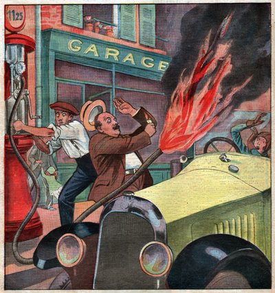 Incêndio num posto de gasolina. Incêndio num posto de gasolina. de Ferdinand Georg Waldmuller