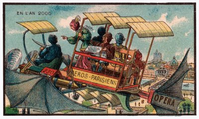 Ônibus voador em Paris, c.1910 de . .