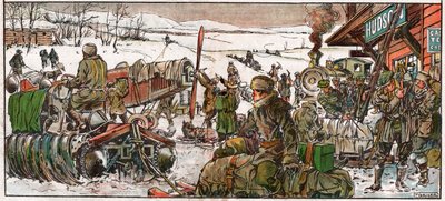 Buscadores de ouro em um local de mineração em Ontário. 1926 (Ilustração) de . .