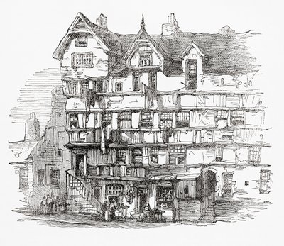 Casas na High Street, Edimburgo, Escócia de . .