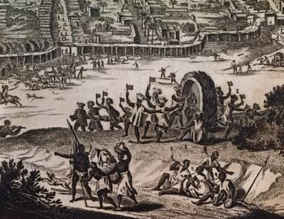 Habitantes de Loango, em terra de Bramas, gravura de Description de l