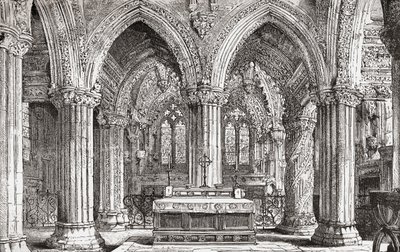 Interior da Capela Rosslyn, Roslin, Midlothian, Escócia. de . .