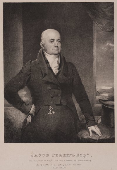 Jacob Perkins, engenheiro mecânico e inventor americano de Frederick (attr. to) Barnard