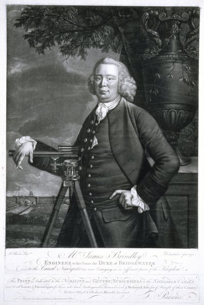 James Brindley, engenheiro civil britânico e construtor de canais de Frederick (attr. to) Barnard