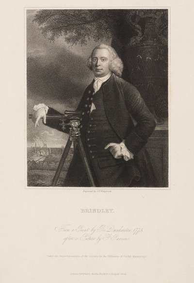 James Brindley, engenheiro civil britânico e construtor de canais de Frederick (attr. to) Barnard