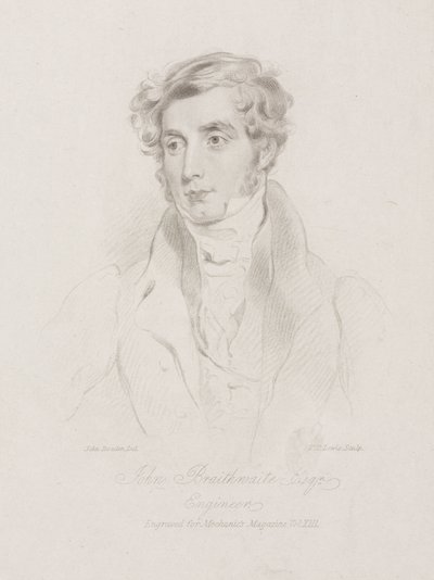 John Braithwaite, engenheiro britânico, c 1830 de Frederick (attr. to) Barnard