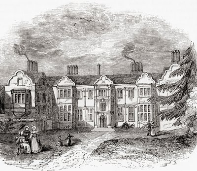 Ladye Place, Hurley, Berkshire, Inglaterra, vista aqui no início do século XIX. de . .