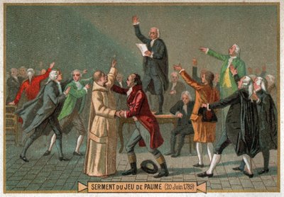 O Juramento Jeu de Paume. Juramento do Tribunal de Ténis. de Ferdinand Georg Waldmuller