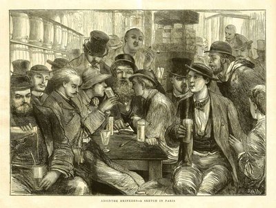Os bebedores de absinto, Paris 1872 de Frederick (attr. to) Barnard