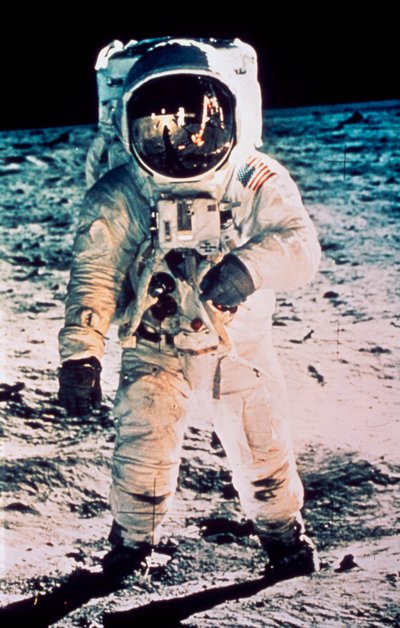 Voo Espacial Tripulado, EUA, Apollo 11 Edwin ÔBuzzÕ Aldrin on the Moon de Ferdinand Georg Waldmuller