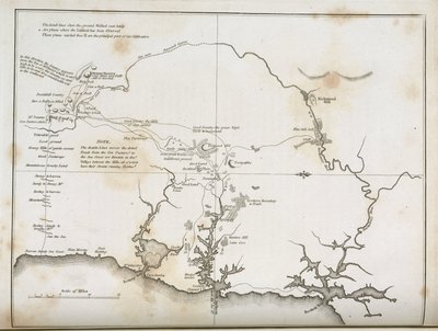 Mapa de Sydney e áreas circundantes, Austrália, c 1798 de Frederick (attr. to) Barnard