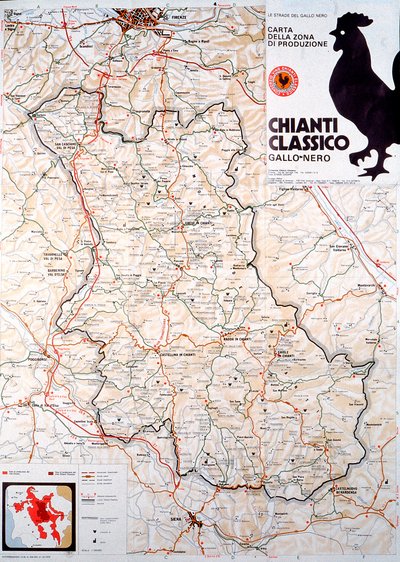 Mapa da área do Chianti classico. de Henry Charles Fehr