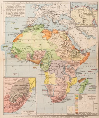 Mapa mostrando a divisão da África de . .