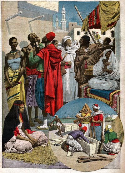 Marche aux escalves a Tripoli. Mercado de escravos em Trípoli. de Ferdinand Georg Waldmuller