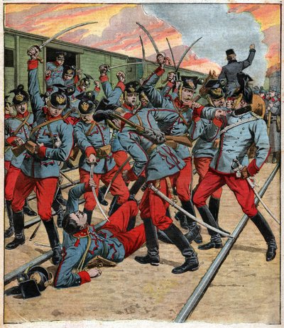 Mutinerie en Autriche Hongrie. Motim na Áustria, Hungria. de Ferdinand Georg Waldmuller