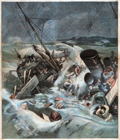 A afundar-se no mar. Naufrágio. de John Pardon