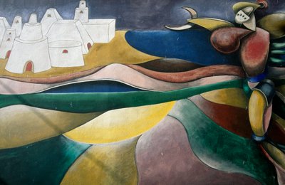 Um das centenas de murais em Orgosolo, Sardenha, Itália de William Walcutt