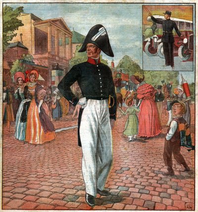Policier a Paris. Policial em Paris. de Ferdinand Georg Waldmuller