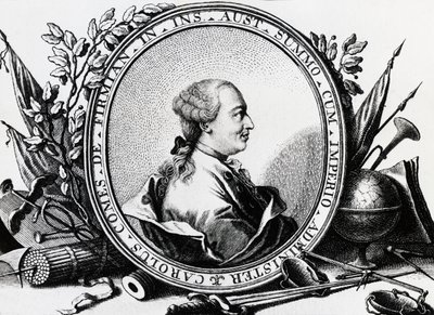 Retrato de Karl Joseph von Firmian (1716-1782), político austríaco, gravura de William Walcutt