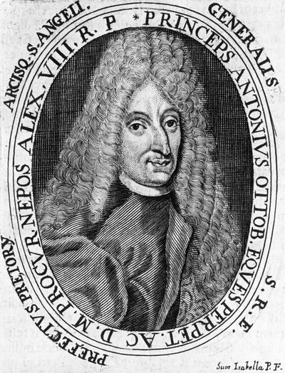 Retrato do príncipe Antonio Ottoboni (1646-1710), general do exército papal, gravura de William Walcutt