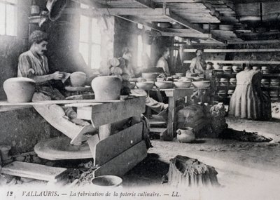 Cartão postal com cerâmica para louça de mesa Vallauris, ca 1900, França de William Walcutt