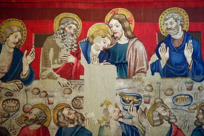 Museu São Marcos. Tapeçaria em lã com episódios da Paixão de Cristo. A última Ceia. de . .