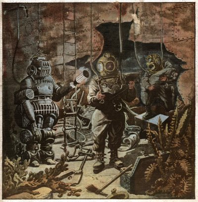 Mergulhadores. Diversos. de Ferdinand Georg Waldmuller