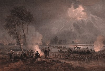 Segundo Corpo do Exército Francês do General Mac-Mahon passa o Ticino em Turbigo, na Lombardia de William Walcutt