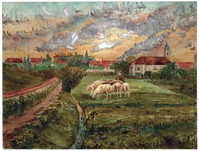 Rebanho de ovelhas, cerca de 1910 de . .
