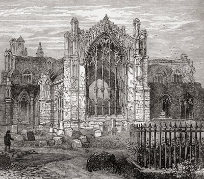 Abadia de Santa Maria, Melrose, Roxburghshire, Scottish Borders, Escócia. de . .