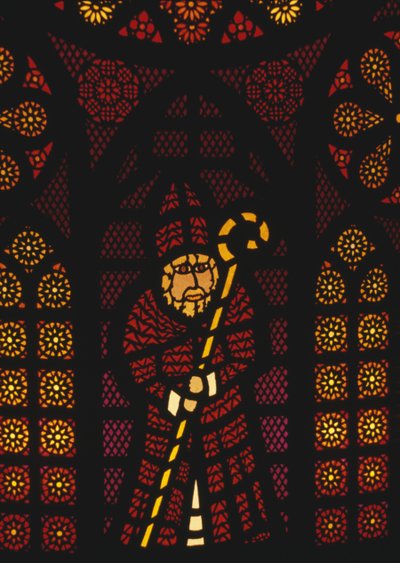 São Nicolau, vitral na igreja de Kusnacht, Cantão de Zurique, Suíça de William Walcutt