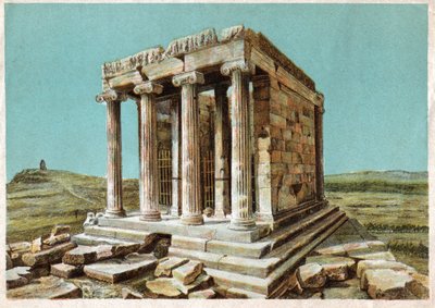 Templo de Atena Nike. cerca de 1910 (gravura) de . .