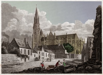 A catedral de Senlis. cerca de 1840 (gravura) de . .