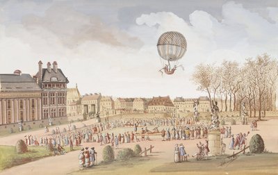 A primeira subida em um balão de hidrogênio de Frederick (attr. to) Barnard