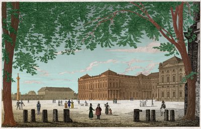 A residência de Wurzburg, castelo dos príncipes Eveques en Bavarie. cerca de 1850 (Gravura) de . .