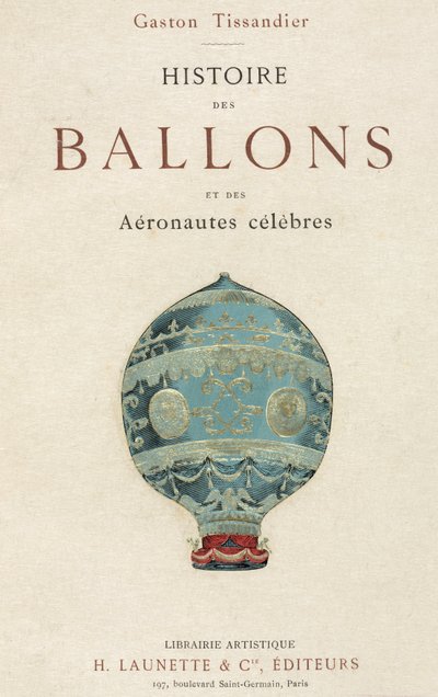 Página de título do livro da Tissandier sobre balonismo de Frederick (attr. to) Barnard