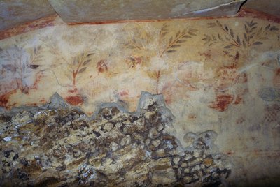 Árvores, fresco, Túmulo de Demônios Azuis, Necrópole de Tarquinia (Patrimônio Mundial da UNESCO, 2004), Lácio, Itália, civilização etrusca, século V a.C. (foto) de Georg Carl Heinrich Dollmann