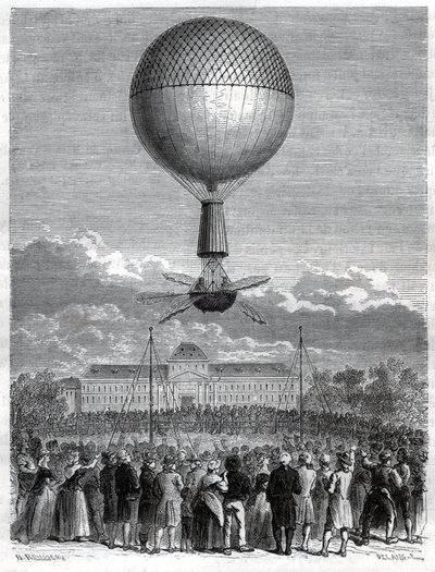 Vol de Jean Pierre Blanchard. Vôo de Jean PIerre Blanchard. de Frederick (attr. to) Barnard