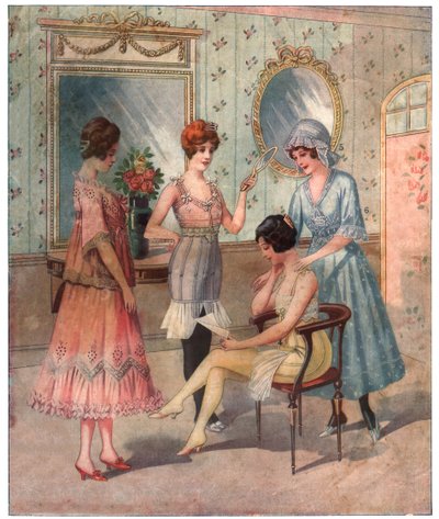 Mulheres em roupas íntimas, c.1910-1920 de . .